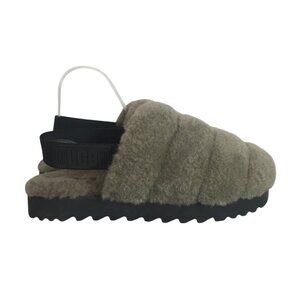 NEW- Ugg Womens 8/39 Gray Supper Fluff Slipper Shearling Slide